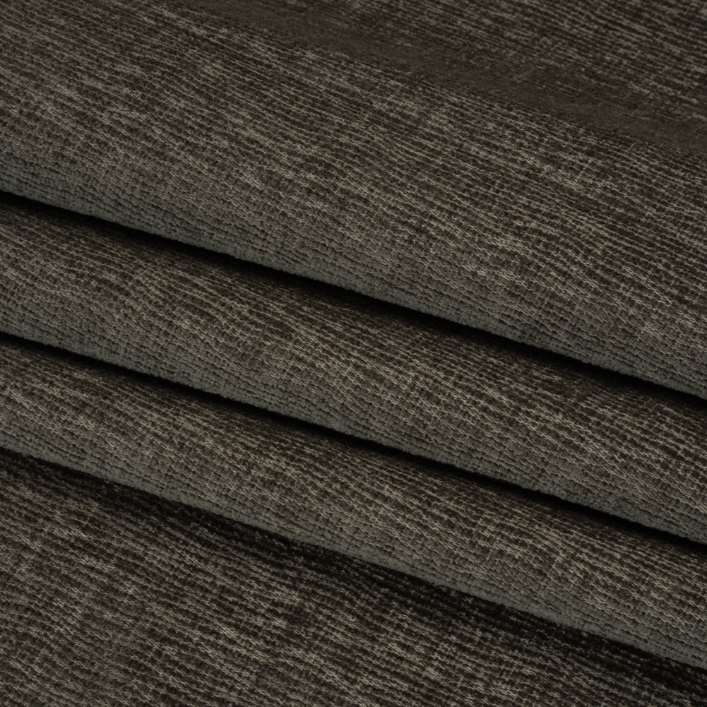 Chenille Upholstery Woven with Latex Backing - Blue Steel - Lovell Collection Folded