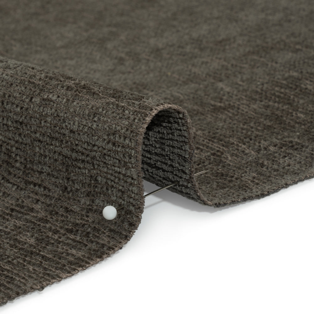 Chenille Upholstery Woven with Latex Backing - Blue Steel - Lovell Collection Detail