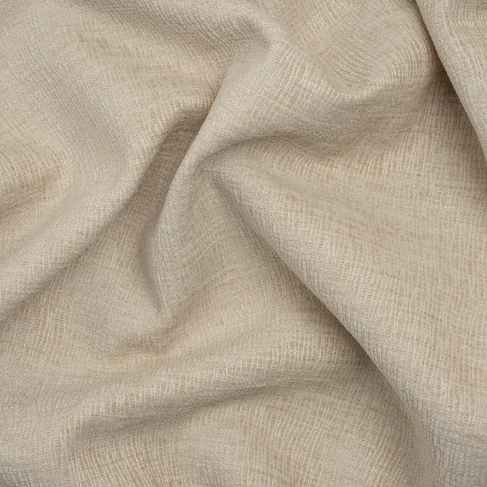 Chenille Upholstery Woven with Latex Backing - Ecru - Lovell Collection