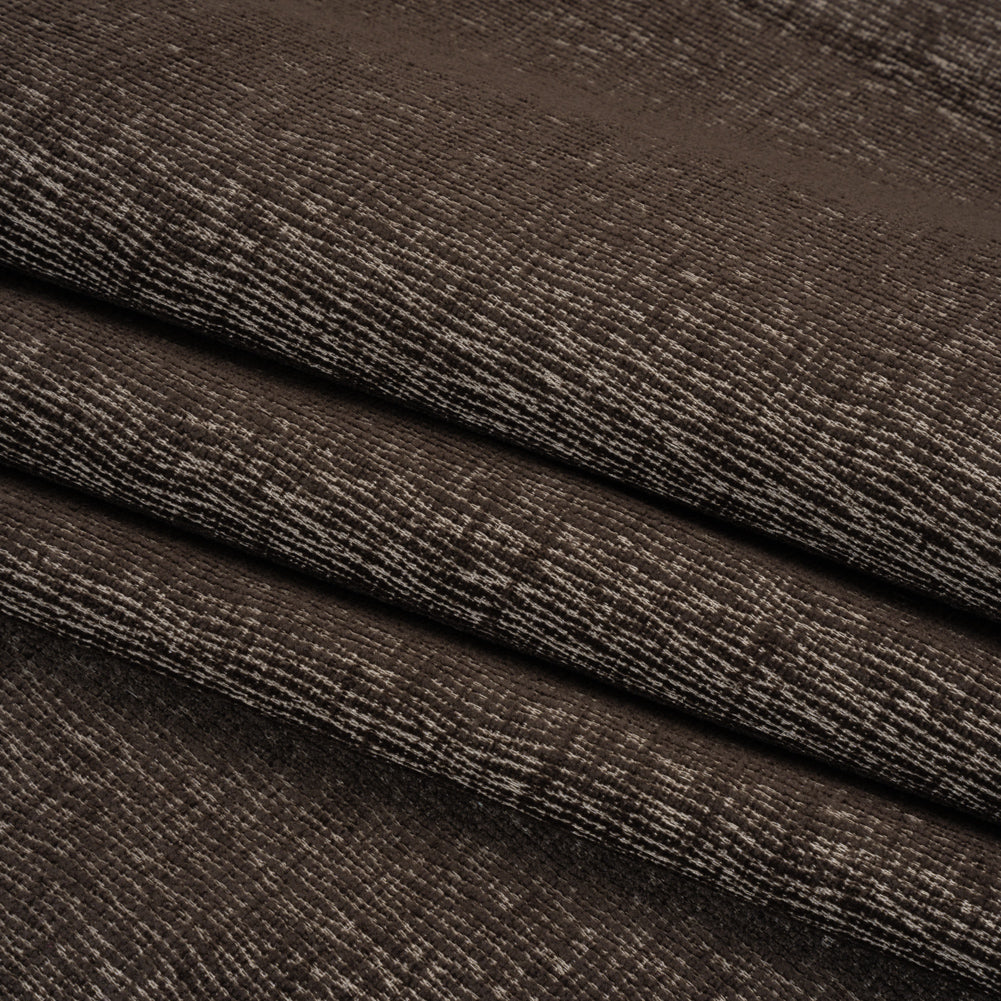 Chenille Upholstery Woven with Latex Backing - Graphite - Lovell Collection Folded