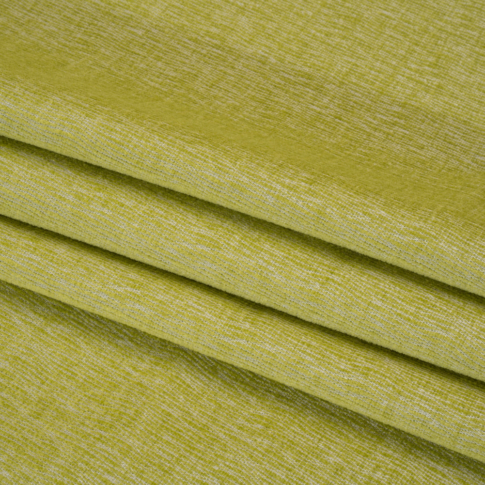Chenille Upholstery Woven with Latex Backing - Lime - Lovell Collection Folded