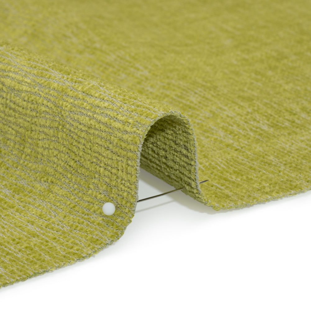 Chenille Upholstery Woven with Latex Backing - Lime - Lovell Collection Detail