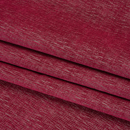 Chenille Upholstery Woven with Latex Backing - Magenta - Lovell Collection Folded