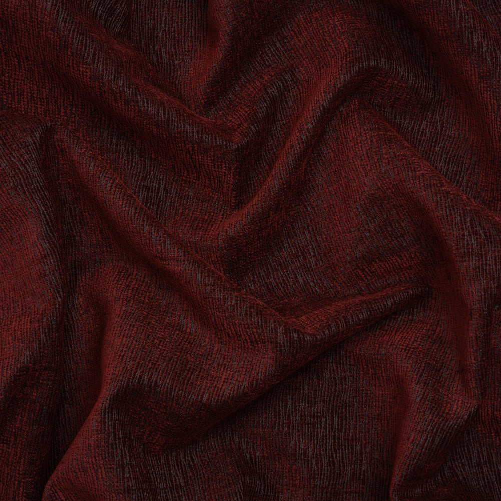 Chenille Upholstery Woven with Latex Backing - Merlot - Lovell Collection