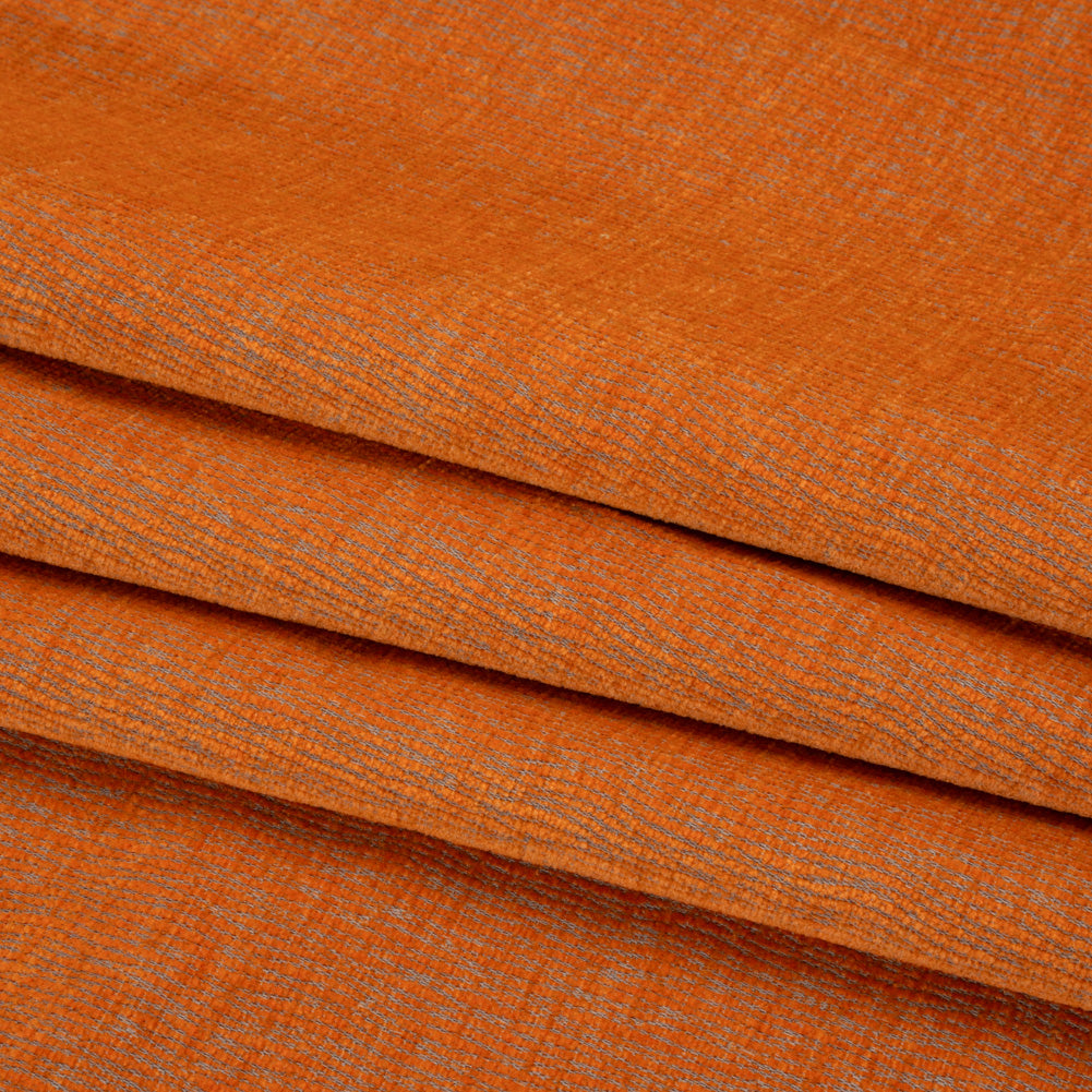 Chenille Upholstery Woven with Latex Backing - Nectarine - Lovell Collection Folded