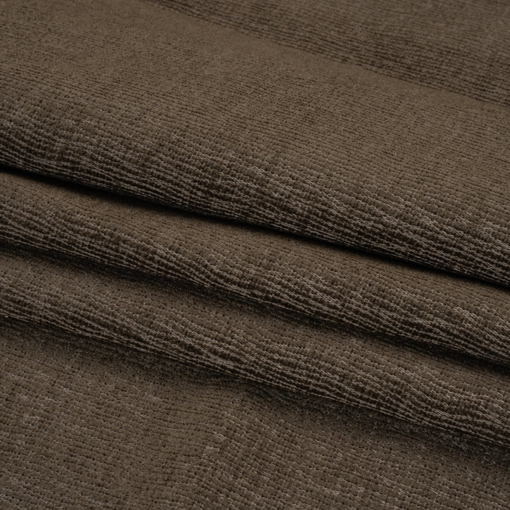 Chenille Upholstery Woven with Latex Backing - Obsidian - Lovell Collection Folded