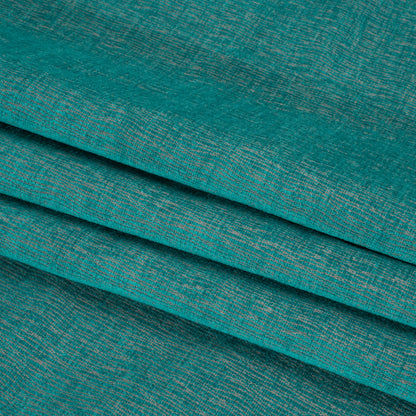 Chenille Upholstery Woven with Latex Backing - Turquoise - Lovell Collection Folded