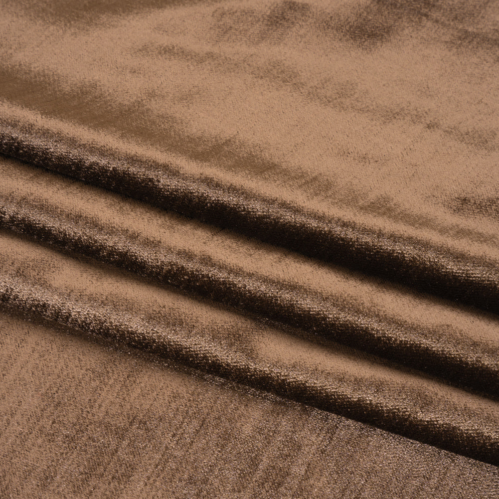 Textured Upholstery Velvet - Chestnut - Ainslie Collection Folded