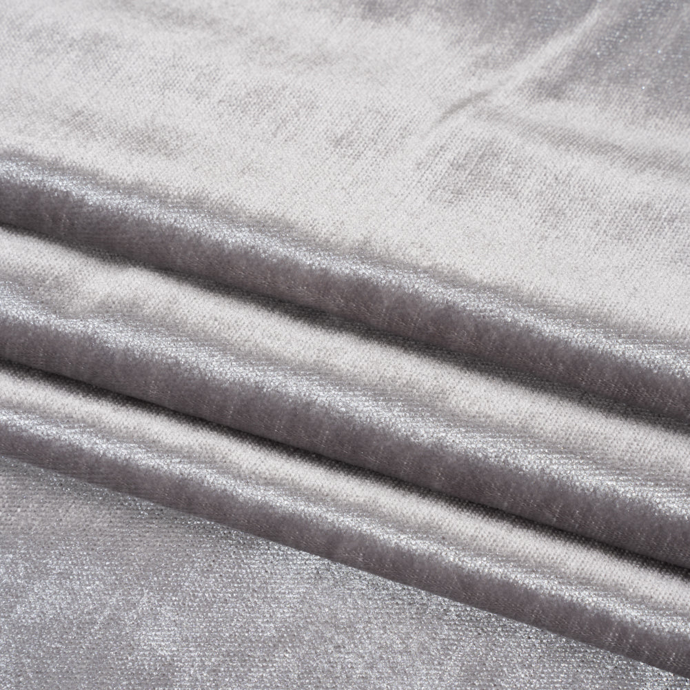 Textured Upholstery Velvet - Chrome - Ainslie Collection Folded