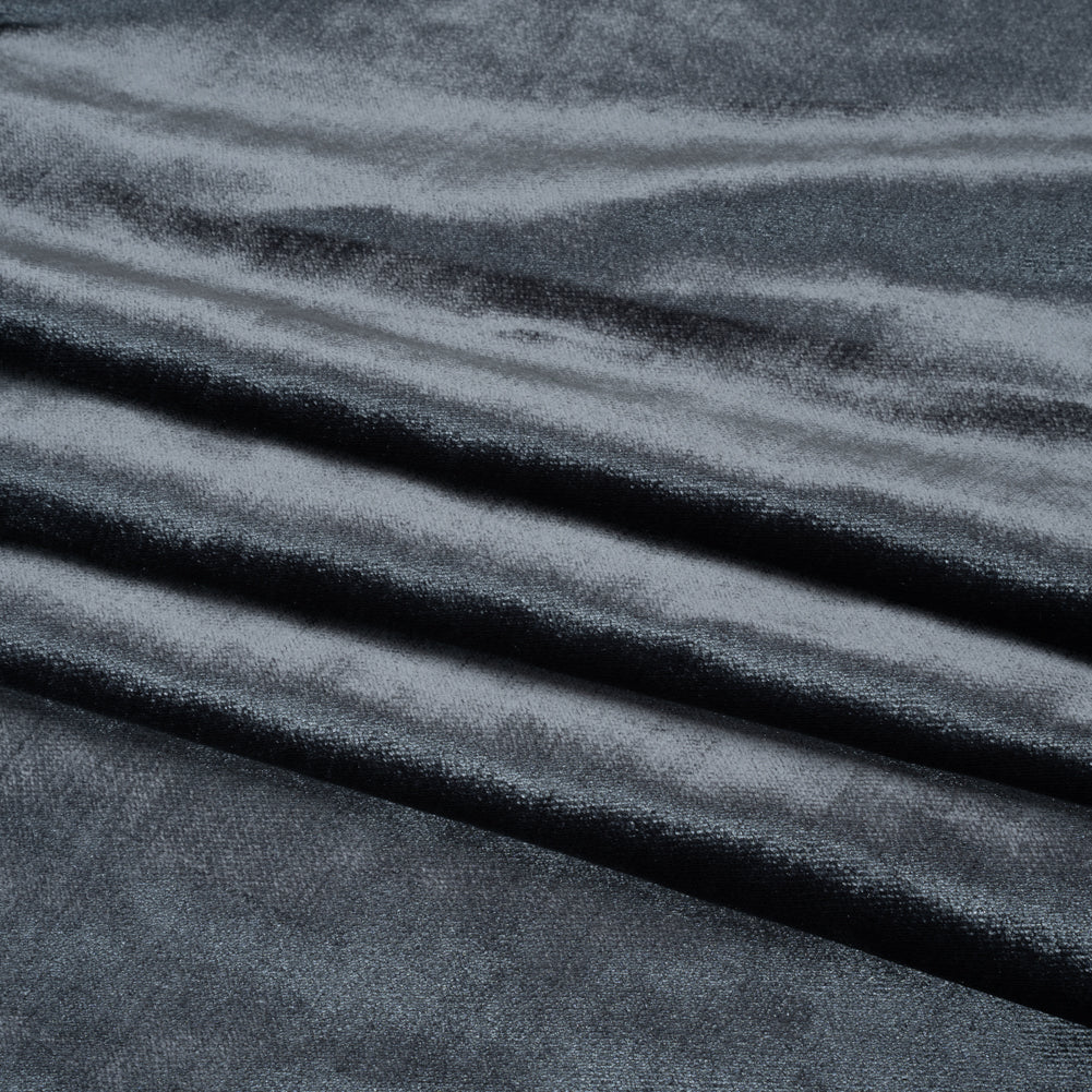 Textured Upholstery Velvet - Gunmetal - Ainslie Collection Folded