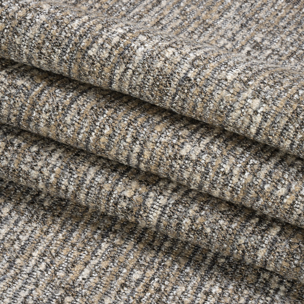Upholstery Boucle - Graphite Stripes - Valemount Collection Folded