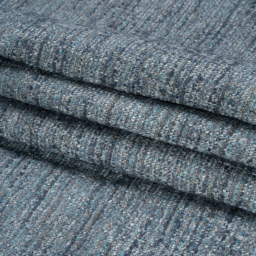 Upholstery Boucle - Indigo Stripes - Valemount Collection Folded
