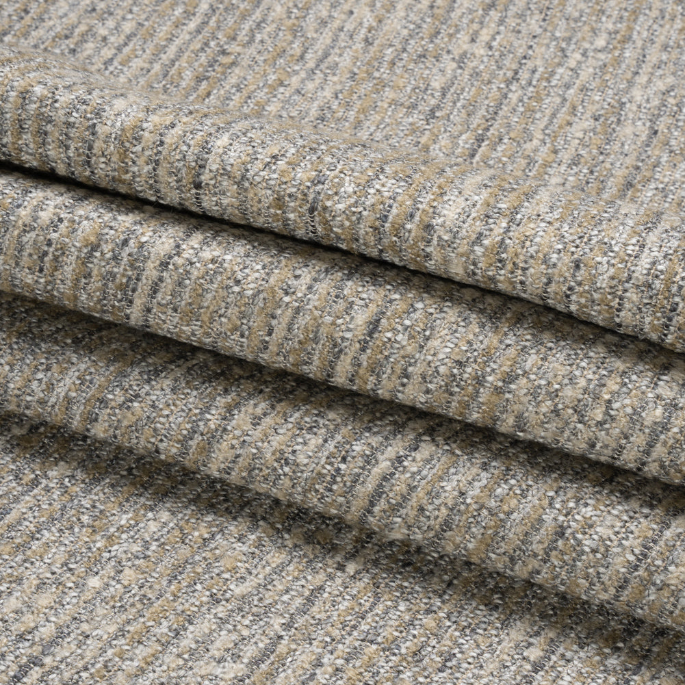 Upholstery Boucle - Smoke Stripes - Valemount Collection Folded