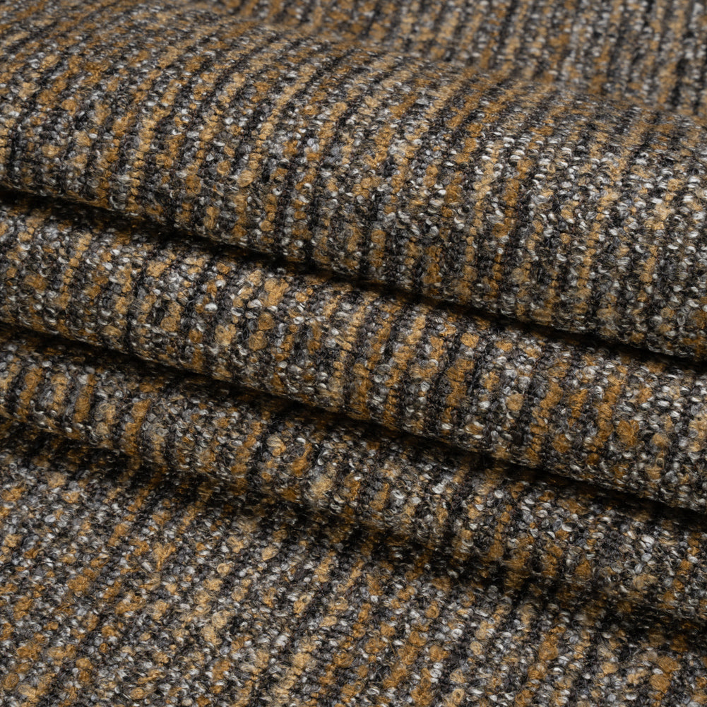 Upholstery Boucle - Walnut Stripes - Valemount Collection Folded