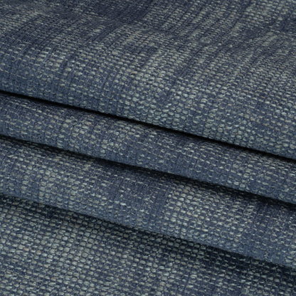 Tweedy Chenille Upholstery Woven - Indigo - Hartsmere Collection Folded