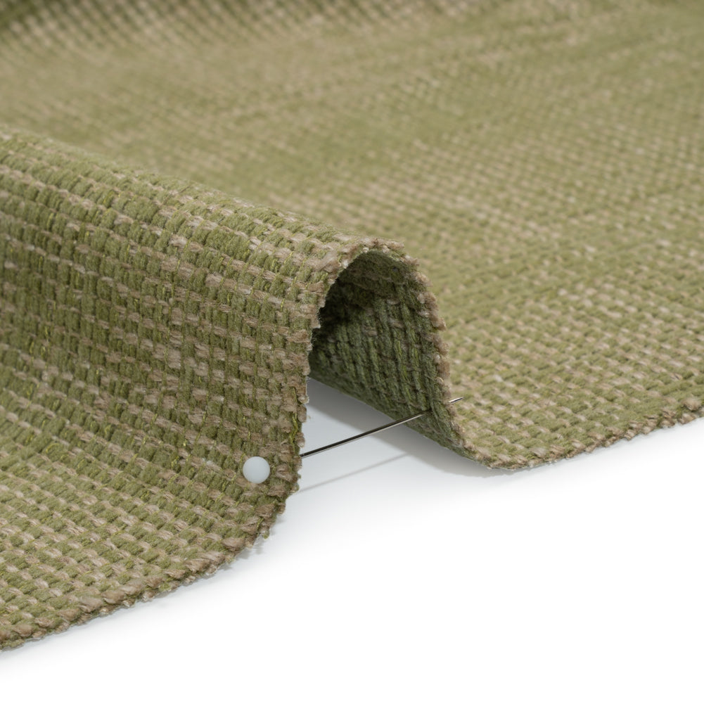 Tweedy Chenille Upholstery Woven - Moss - Hartsmere Collection Detail