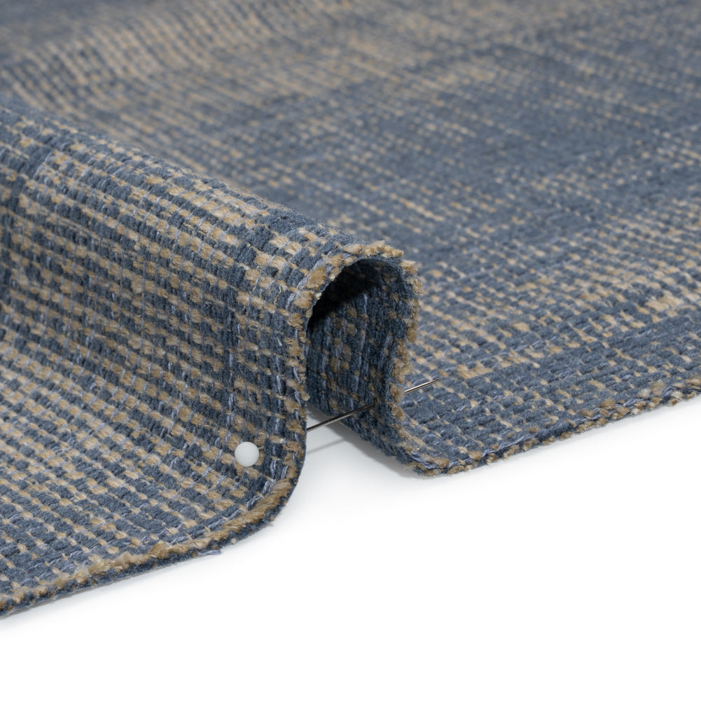 Tweedy Chenille Upholstery Woven - Sapphire - Hartsmere Collection Detail
