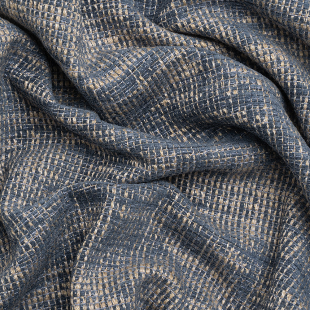 Tweedy Chenille Upholstery Woven - Sapphire - Hartsmere Collection