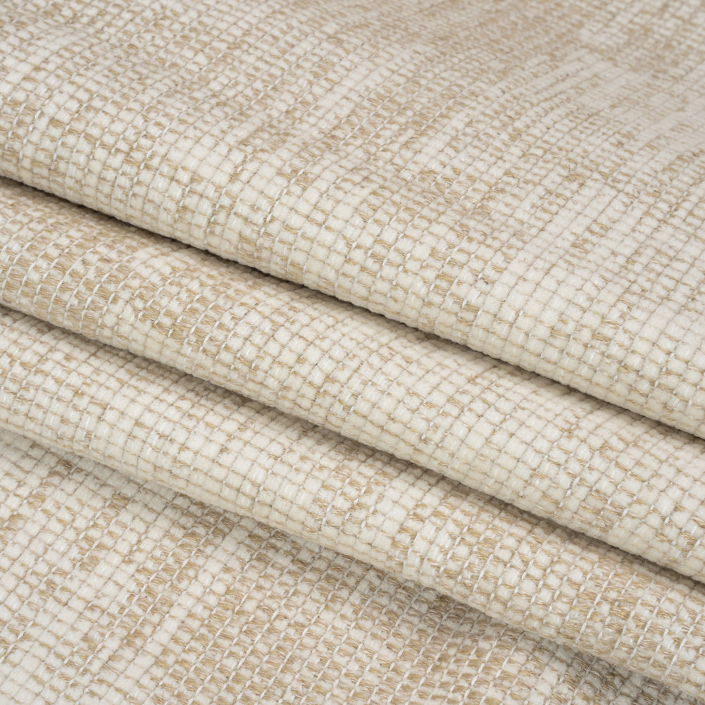 Tweedy Chenille Upholstery Woven - White Hot - Hartsmere Collection Folded