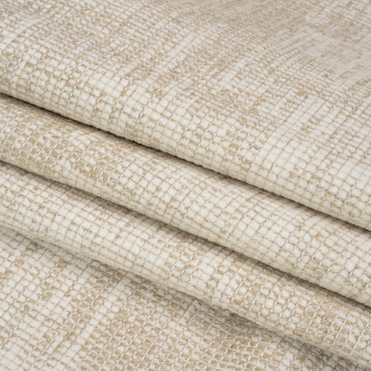 Tweedy Chenille Upholstery Woven - White Hot - Hartsmere Collection Folded