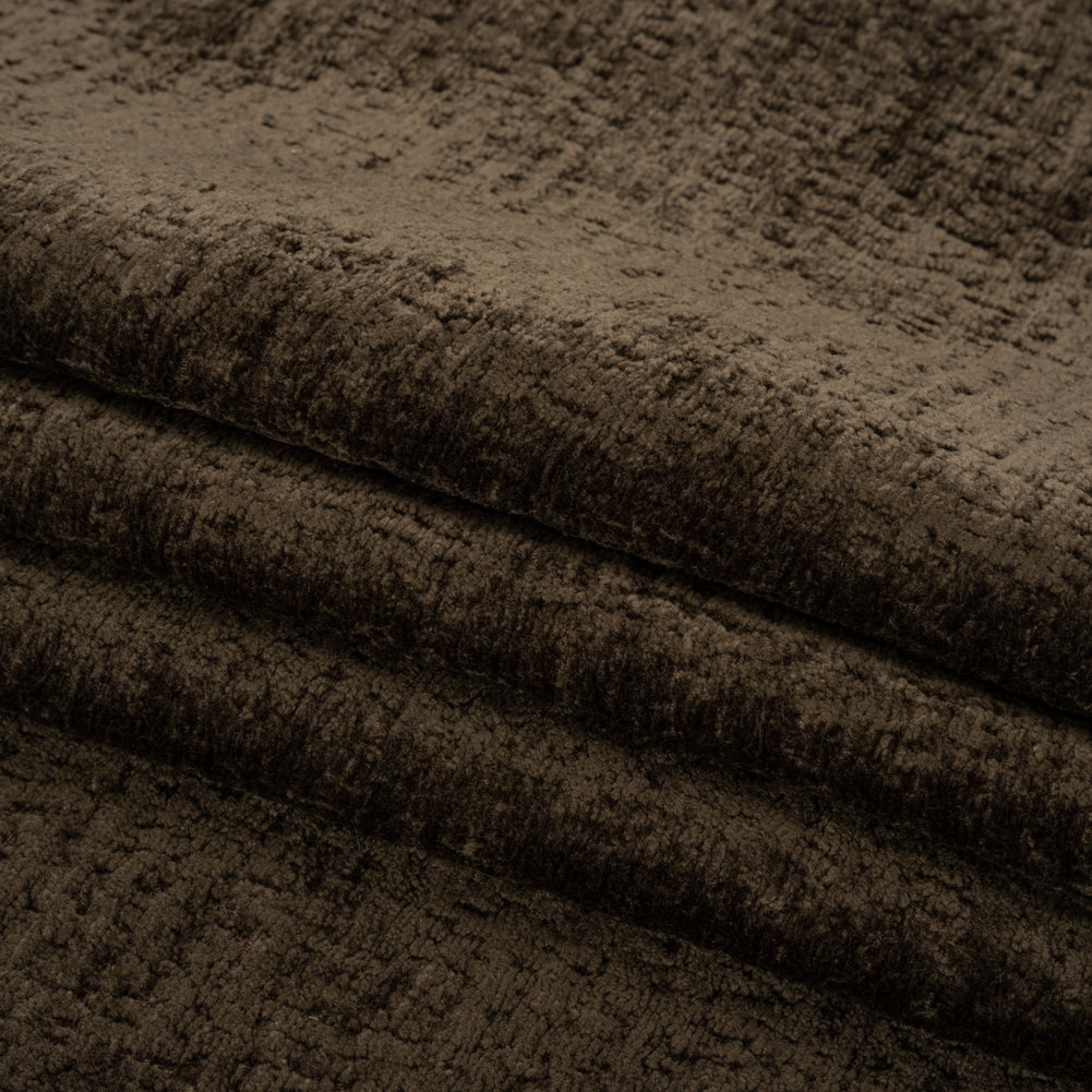 Textured Upholstery Chenille - Chocolate - Odie Collection Folded