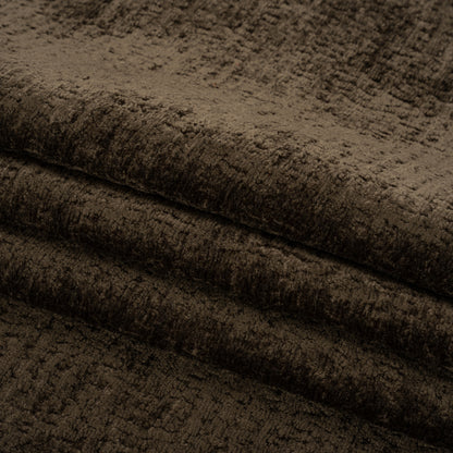 Textured Upholstery Chenille - Chocolate - Odie Collection Folded