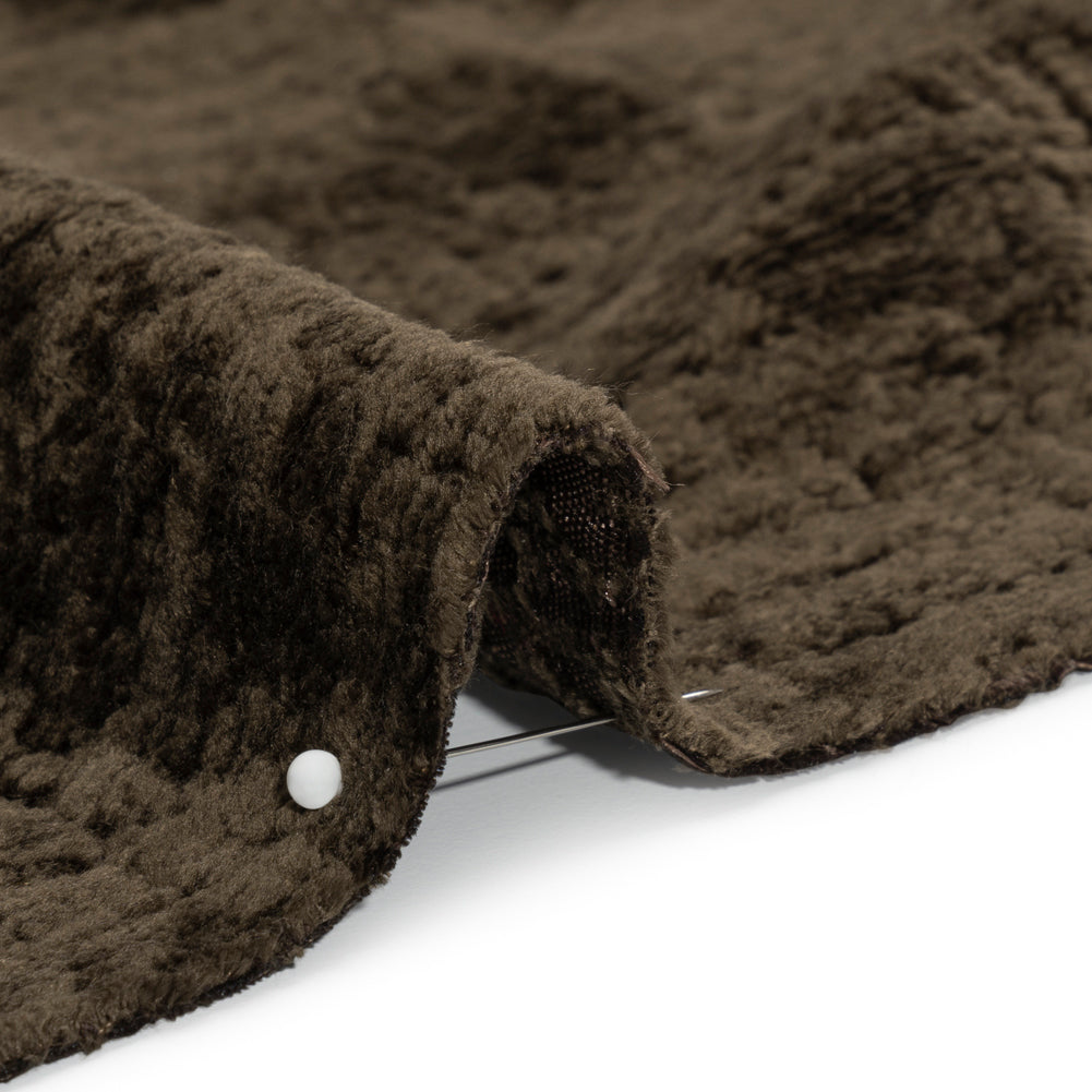 Textured Upholstery Chenille - Chocolate - Odie Collection Detail