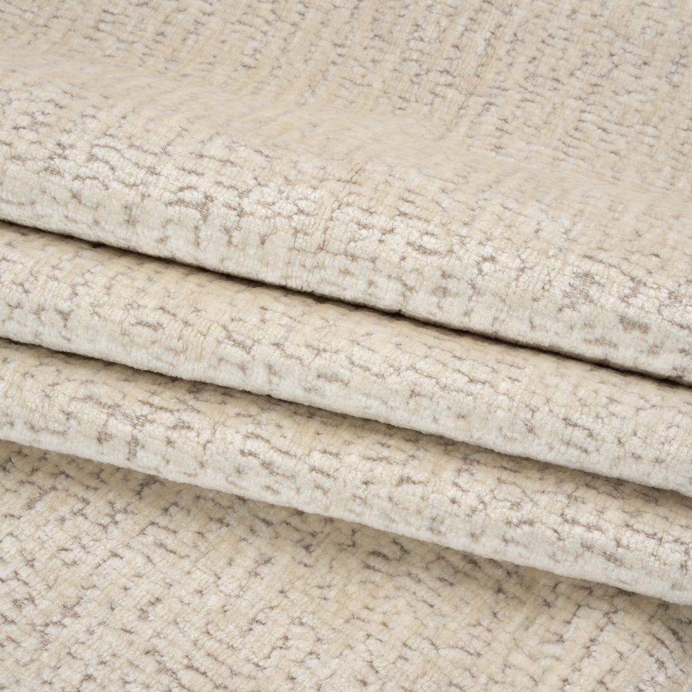 Textured Upholstery Chenille - Creme - Odie Collection Folded