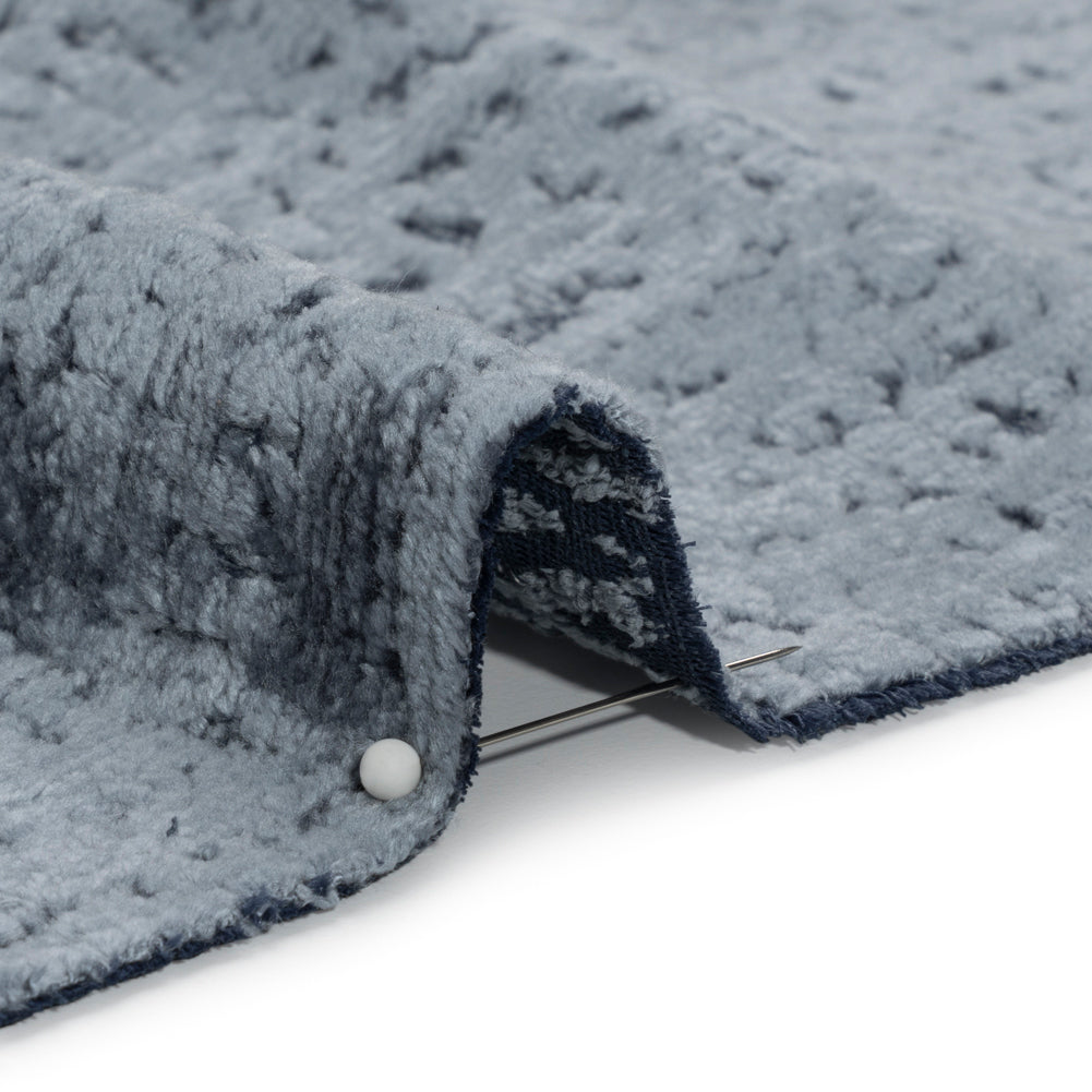 Textured Upholstery Chenille - Denim - Odie Collection Detail