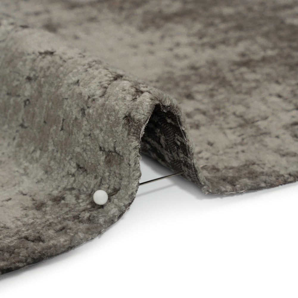Textured Upholstery Chenille - Steel - Odie Collection Detail