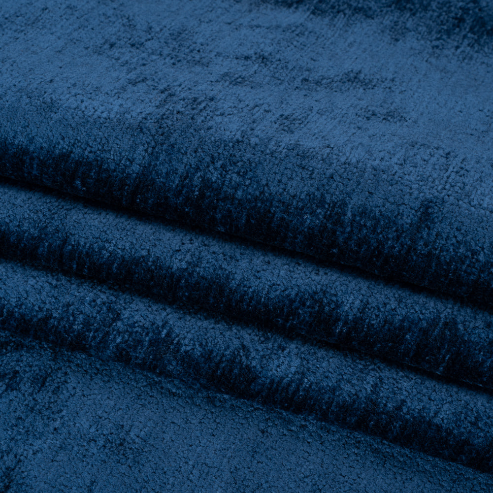 Upholstery Chenille - Blue Bayou Monotone Abstract - Timbrell Collection Folded