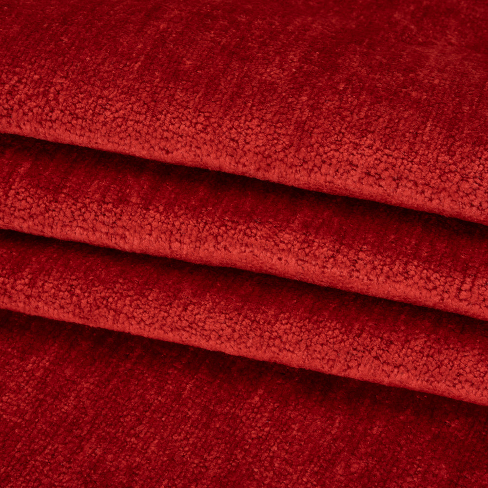 Upholstery Chenille - Red It Monotone Abstract - Timbrell Collection Folded