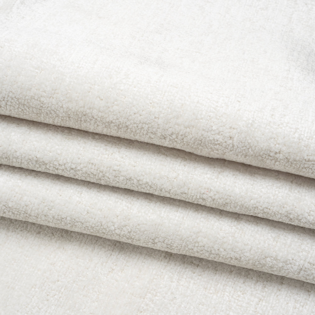 Upholstery Chenille - Snow Monotone Abstract - Timbrell Collection Folded