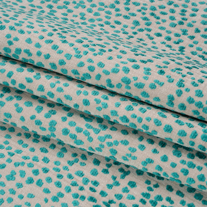 Upholstery Chenille - Aqua Spotted - Piperhill Collection Folded