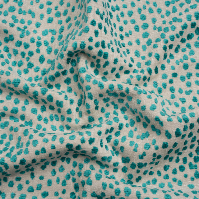 Upholstery Chenille - Aqua Spotted - Piperhill Collection