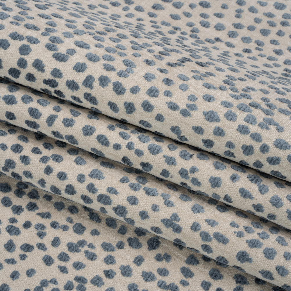 Upholstery Chenille - Azul Spotted - Piperhill Collection Folded