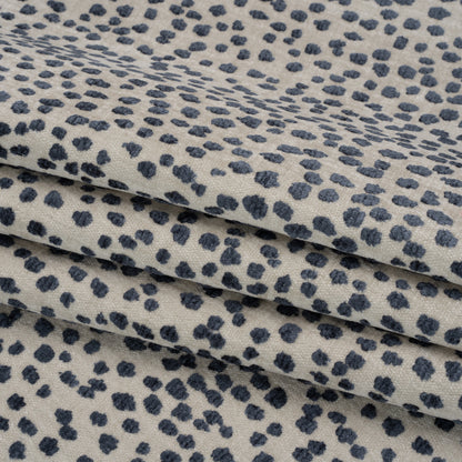 Upholstery Chenille - Sapphire Spotted - Piperhill Collection Folded