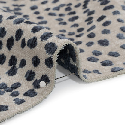 Upholstery Chenille - Sapphire Spotted - Piperhill Collection Detail