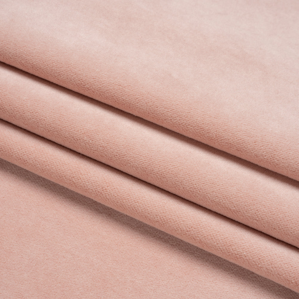 Cotton and Polyester Upholstery Velvet - Blush - Banton Collection Folded