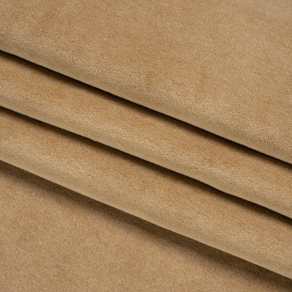 Cotton and Polyester Upholstery Velvet - Camel - Banton Collection Folded