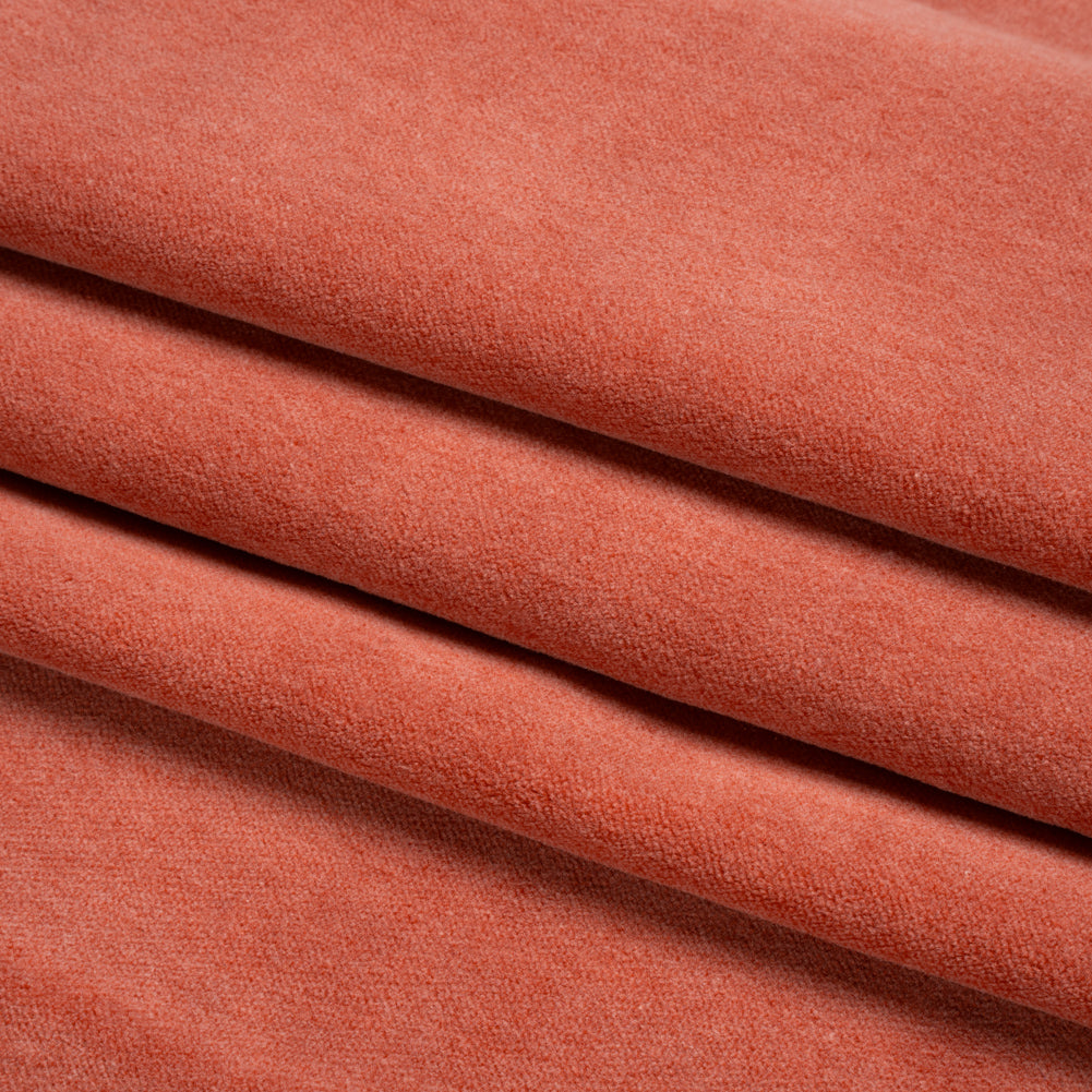 Cotton and Polyester Upholstery Velvet - Fire - Banton Collection Folded