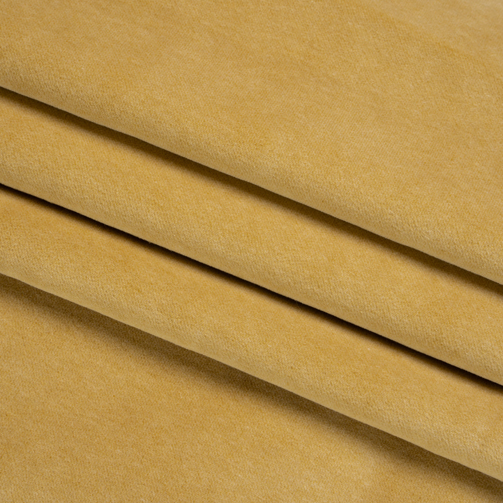 Cotton and Polyester Upholstery Velvet - Lemon - Banton Collection Folded