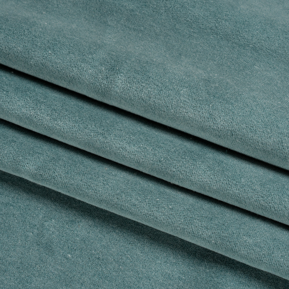 Cotton and Polyester Upholstery Velvet - Ocean - Banton Collection Folded