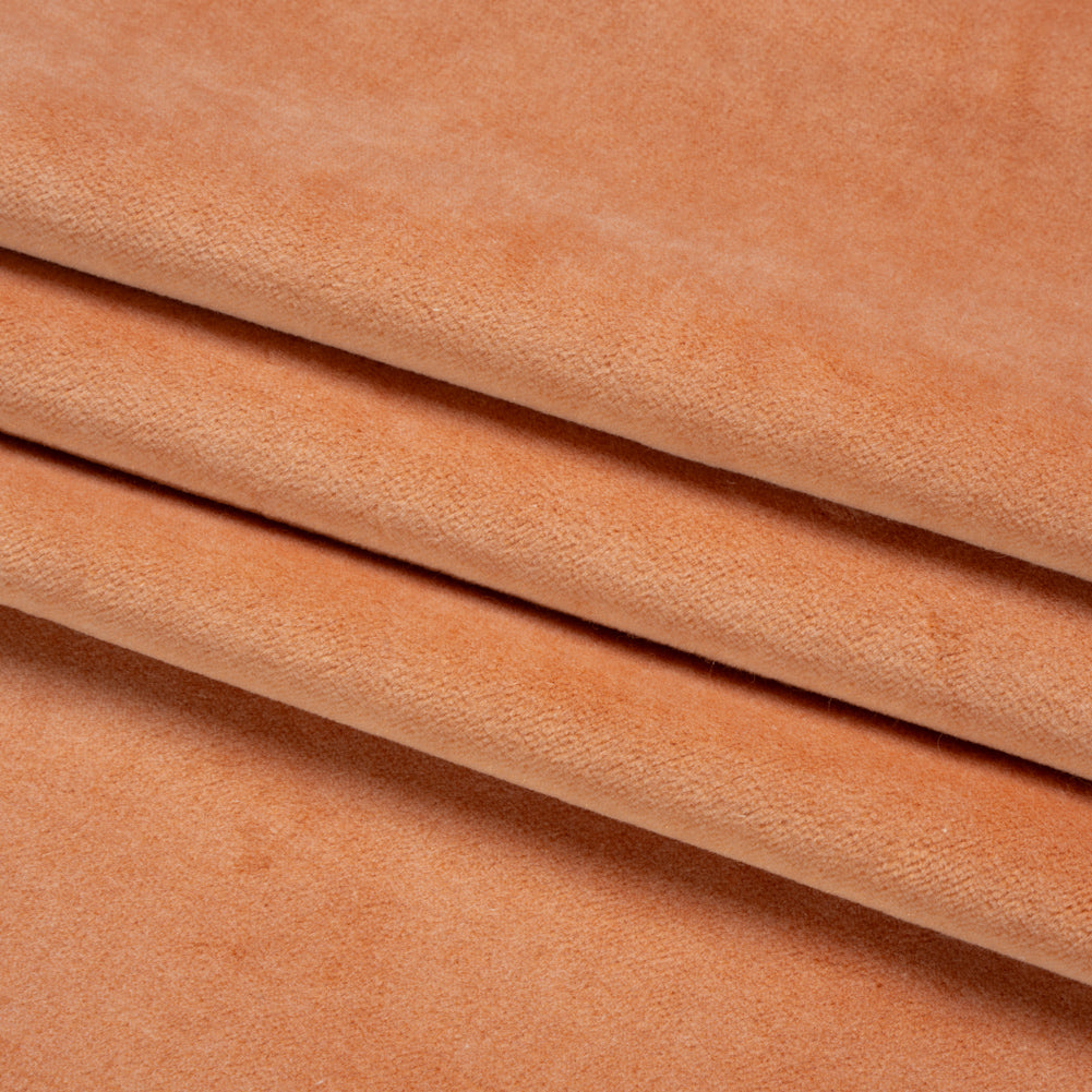 Cotton and Polyester Upholstery Velvet - Orange - Banton Collection Folded