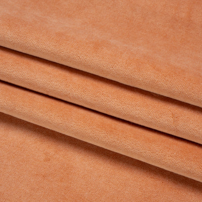 Cotton and Polyester Upholstery Velvet - Orange - Banton Collection Folded