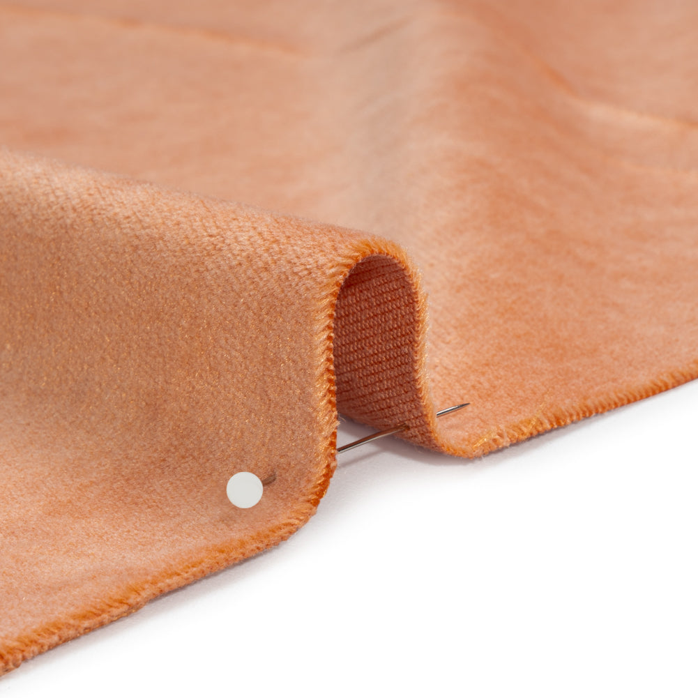 Cotton and Polyester Upholstery Velvet - Orange - Banton Collection Detail