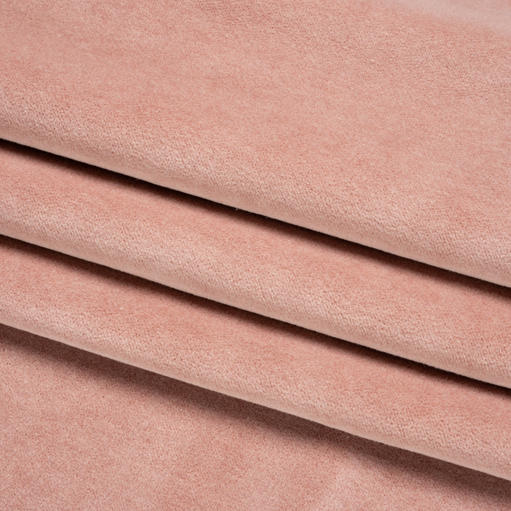 Cotton and Polyester Upholstery Velvet - Rose - Banton Collection Folded