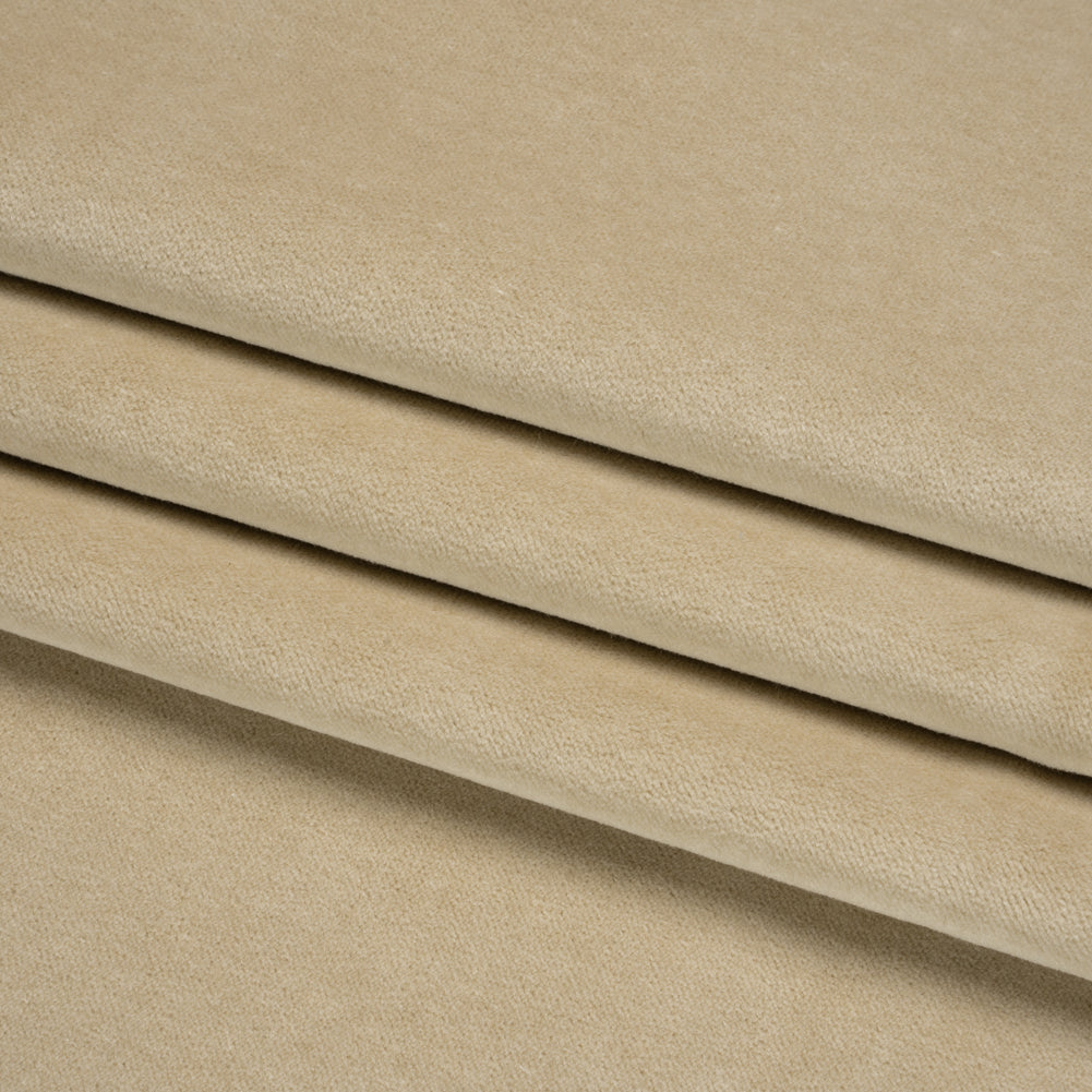 Cotton and Polyester Upholstery Velvet - Sand - Banton Collection Folded