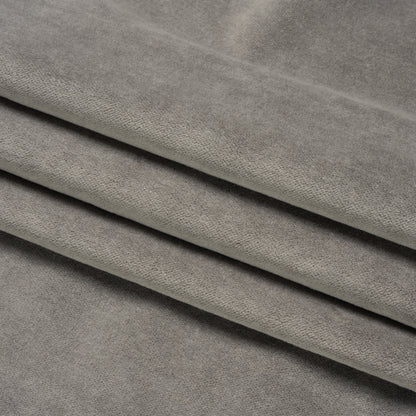 Cotton and Polyester Upholstery Velvet - Silver - Banton Collection Folded