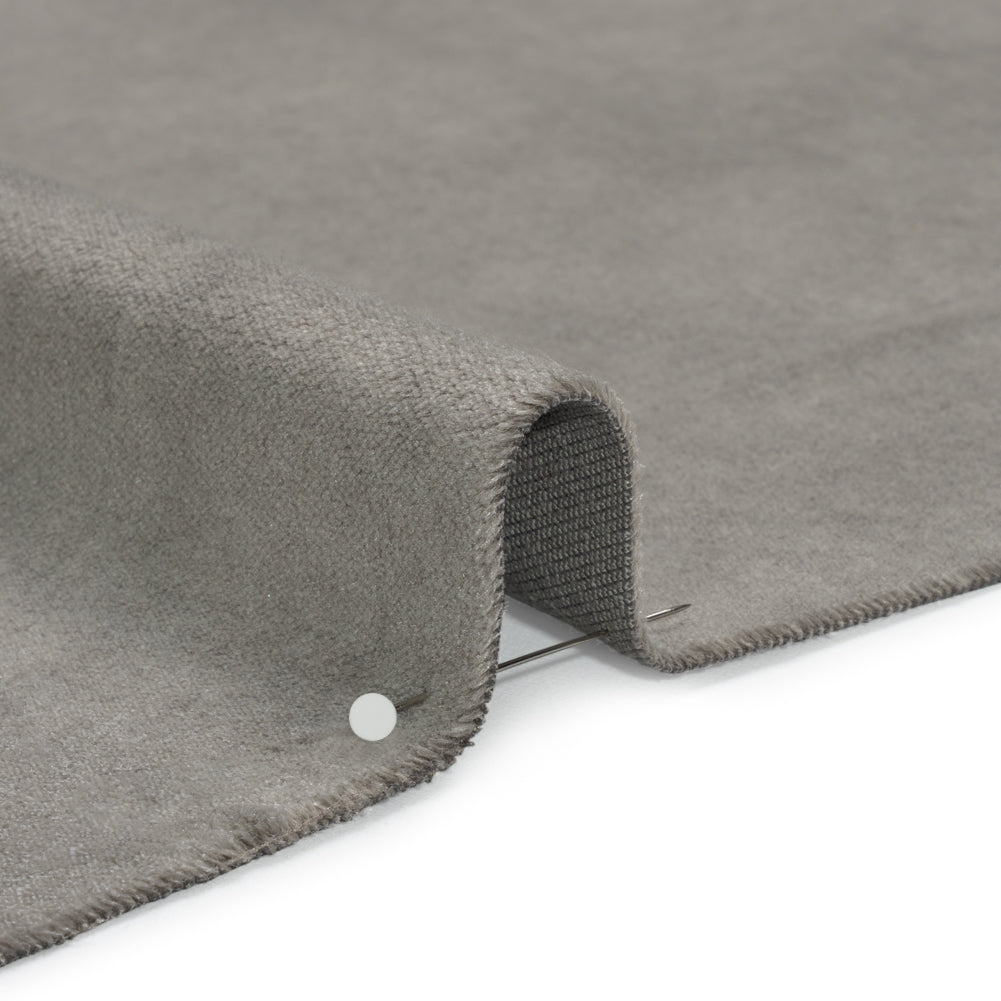 Cotton and Polyester Upholstery Velvet - Silver - Banton Collection Detail